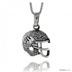 Sterling Silver Football Helmet Pendant, 1 in -Style Pa622