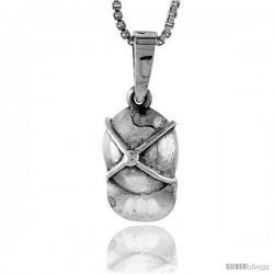 Sterling Silver Baseball Cap Pendant, 1 in