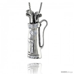 Sterling Silver Golf Bag Pendant, 1 1/2 in