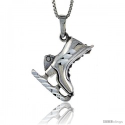 Sterling Silver Ice Skates Pendant, 1 1/16 in