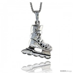 Sterling Silver Roller Blades Pendant, 1 1/16 in