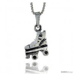 Sterling Silver Roller Skates Pendant, 3/4 in