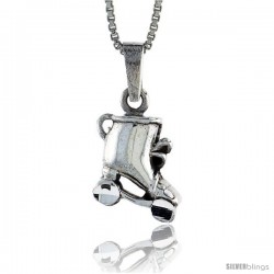 Sterling Silver Roller Skates Pendant, 3/4 in -Style Pa651