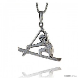 Sterling Silver Boatman Pendant, 1 1/16 in