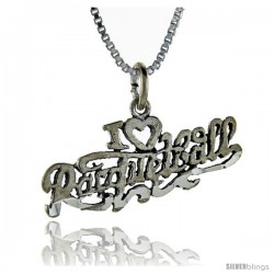 Sterling Silver I Love Racquetball Talking Pendant, 1 in wide