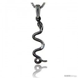 Sterling Silver Snake Pendant, 1 3/8 in tall -Style Pa70