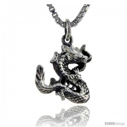 Sterling Silver Snake Pendant, 5/8 in tall