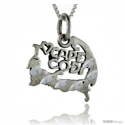 Sterling Silver I Love Cape Cod Talking Pendant, 1 in wide