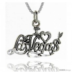 Sterling Silver I Love Las Vegas Talking Pendant, 1 in wide -Style Pa717