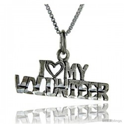 Sterling Silver I Love My Volunteer Talking Pendant, 1 in wide