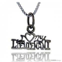 Sterling Silver I Love My Lieutenant Talking Pendant, 1 in wide