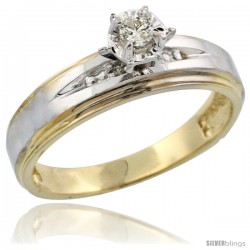 Gold Plated Sterling Silver Diamond Engagement Ring, 3/16 in wide -Style Agy113er