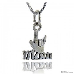 Sterling Silver Cool Mom Talking Pendant, 1 in wide