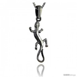 Sterling Silver Gecko Pendant, 1 1/4 in tall -Style Pa75