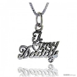 Sterling Silver I Love My Daddy Talking Pendant, 1 in wide