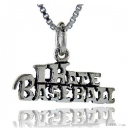 Sterling Silver I Hate Basketball Talking Pendant, 1 in wide