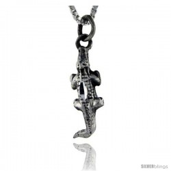 Sterling Silver Alligator Pendant, 1 in tall