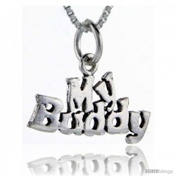 Sterling Silver My Buddy Talking Pendant, 1 in wide