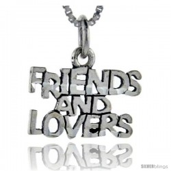 Sterling Silver Friends and Lovers Talking Pendant, 1 in wide