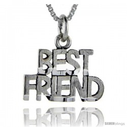 Sterling Silver Best Friend Talking Pendant, 1 in wide