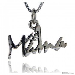 Sterling Silver No. 1 Mama Talking Pendant, 1 in wide