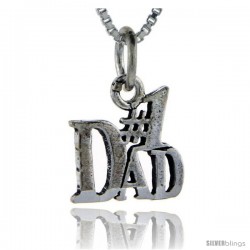 Sterling Silver No. 1 Dad Talking Pendant, 1 in wide