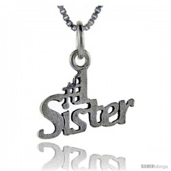 Sterling Silver No. 1 Sister Talking Pendant, 1 in wide