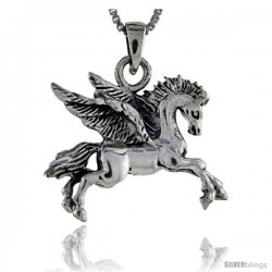 Sterling Silver Pegasus Pendant, 1 1/8 in tall