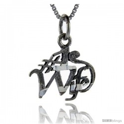 Sterling Silver No. 1 Wife Talking Pendant, 1 in wide