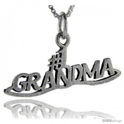 Sterling Silver No. 1 Grandma Talking Pendant, 1 in wide