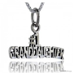 Sterling Silver No. 1 Grand Daughter Talking Pendant, 1 in wide -Style Pa777