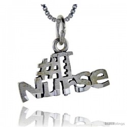 Sterling Silver No. 1 Nurse Talking Pendant, 1 in wide