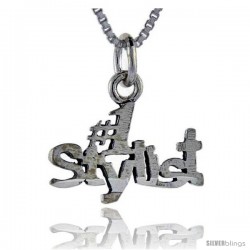 Sterling Silver No. 1 Stylist Talking Pendant, 1 in wide