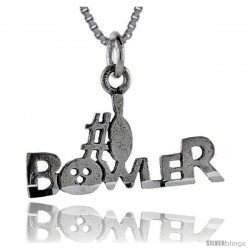 Sterling Silver No. 1 Bowler Talking Pendant, 1 in wide