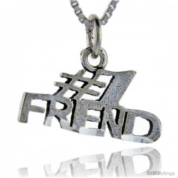 Sterling Silver No. 1 Friend Talking Pendant, 1 in wide