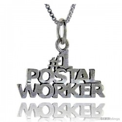 Sterling Silver No. 1 Postal Worker Talking Pendant, 1 in wide