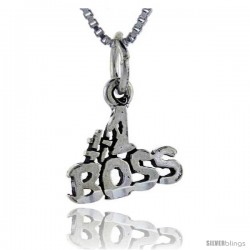 Sterling Silver No. 1 Boss Talking Pendant, 1 in wide