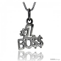 Sterling Silver No. 1 Boss Talking Pendant, 1 in wide -Style Pa789