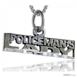 Sterling Silver Policeman's Lady Talking Pendant, 1 in wide