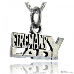 Sterling Silver Fireman's Lady Talking Pendant, 1 in wide