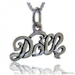 Sterling Silver Doll Talking Pendant, 1 in wide -Style Pa796