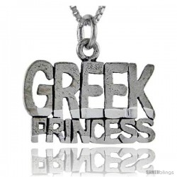 Sterling Silver Greek Princess Talking Pendant, 1 in wide