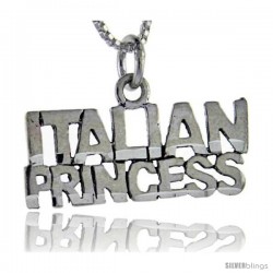 Sterling Silver Italian Princess Talking Pendant, 1 in wide