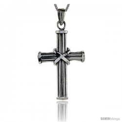 Sterling Silver Cross Pendant, 1.4 in long