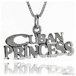 Sterling Silver Cuban Princess Talking Pendant, 1 in wide