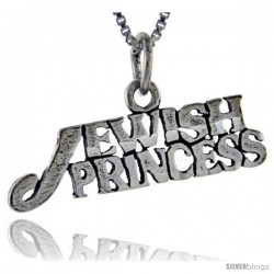 Sterling Silver Jewish Princess Talking Pendant, 1 in wide