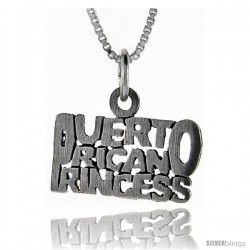 Sterling Silver Puerto Rican Princess Talking Pendant, 1 in wide