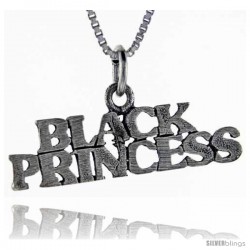 Sterling Silver Black Princess Talking Pendant, 1 in wide