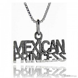 Sterling Silver Mexican Princess Talking Pendant, 1 in wide