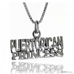 Sterling Silver Puerto Rican Princess Talking Pendant, 1 in wide -Style Pa808
